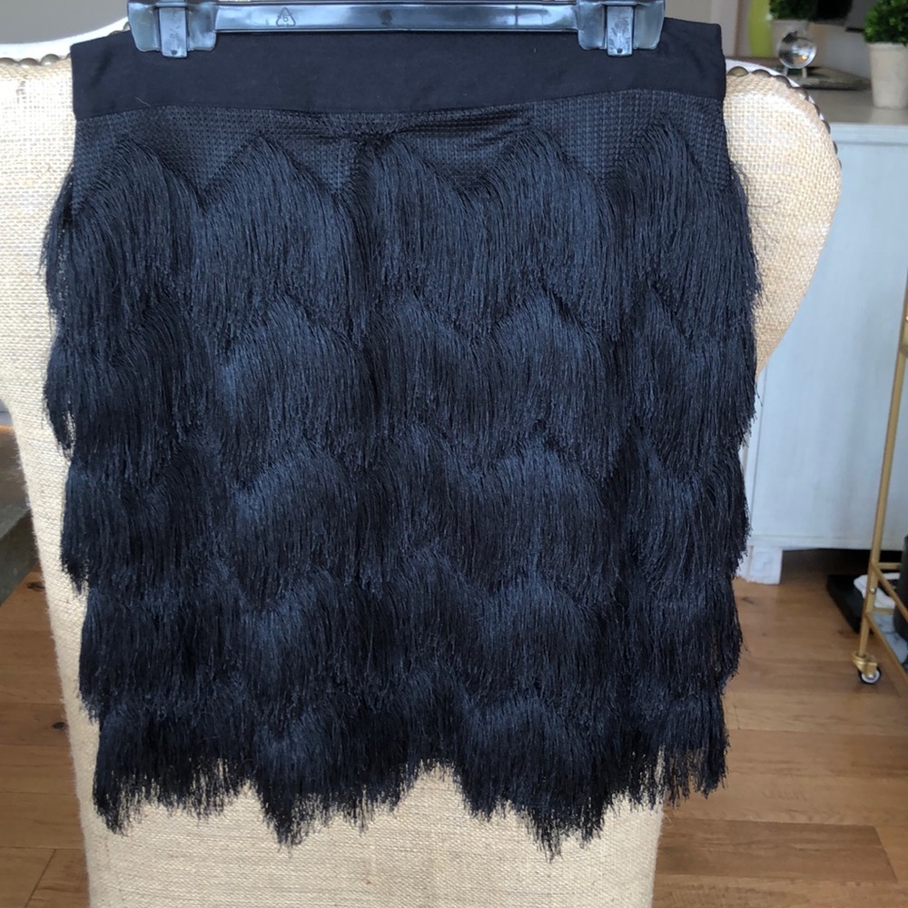 Black fringe skirt